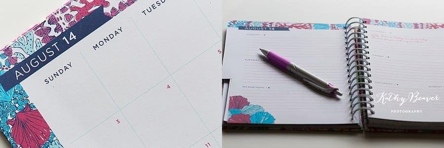 lilly pulitzer agenda showing weekly space for notes