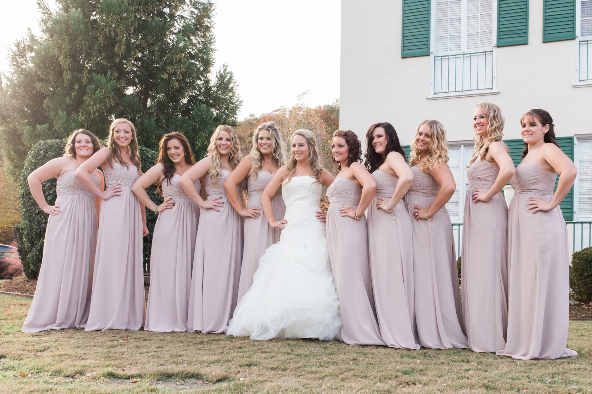 Bridesmaids at fall asheville wedding