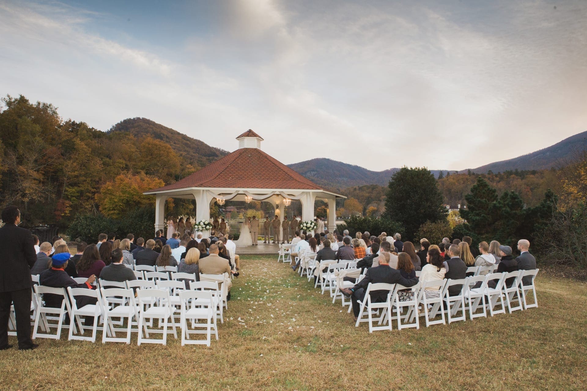 mountain views at outdoor wedding lake lure nc