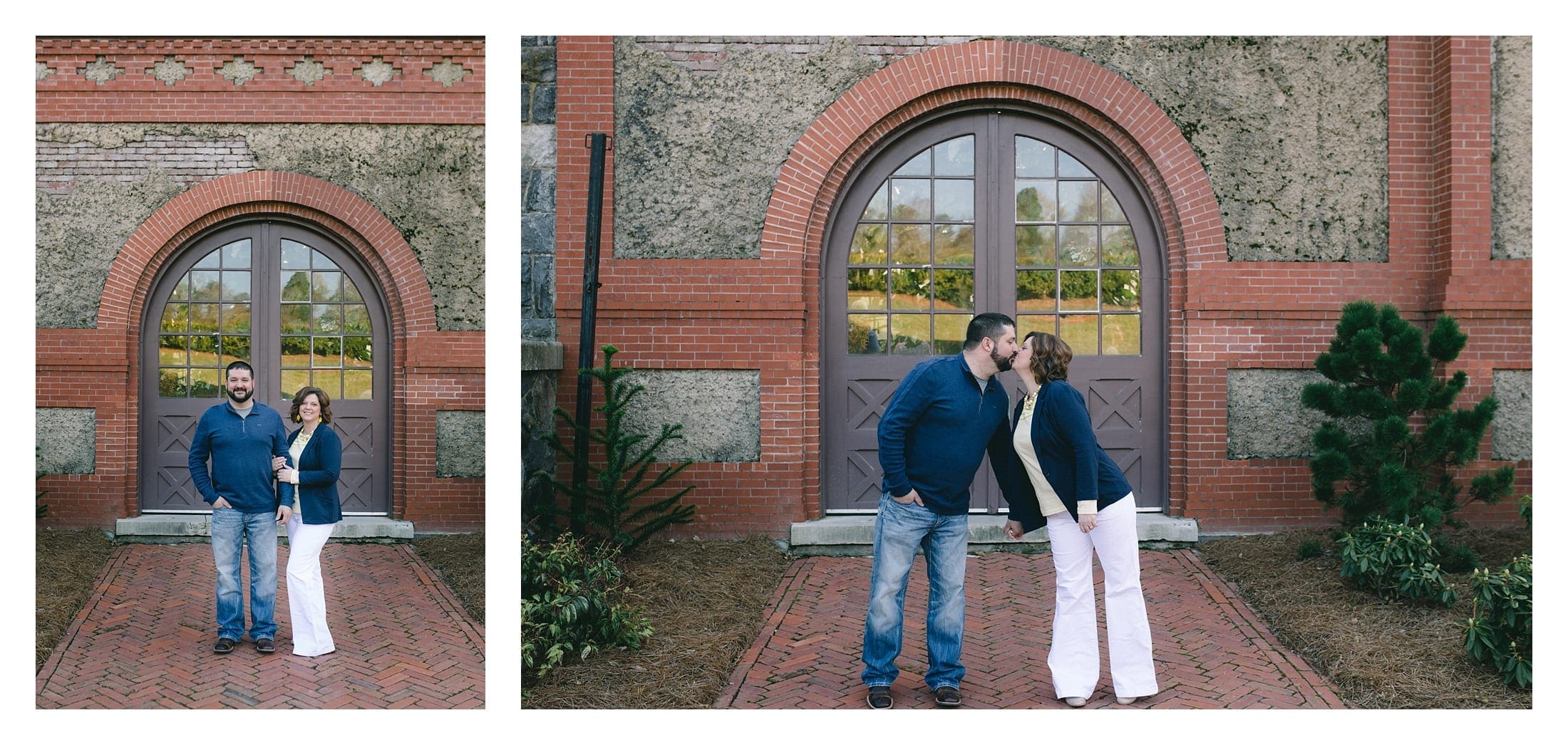 Biltmore engagement pictures at the gardens beside the Biltmore House in Asheville, NC