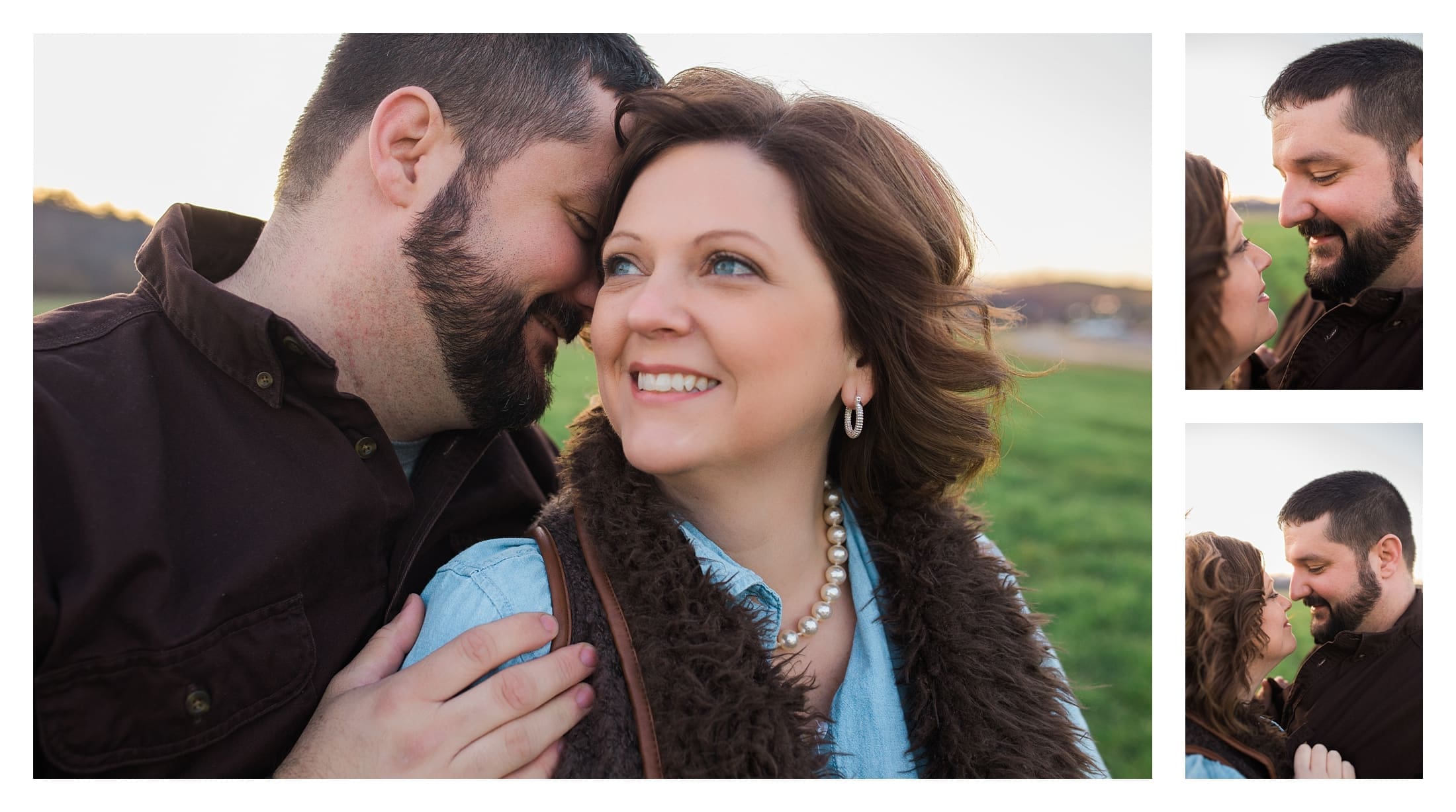Asheville Engagement photographer takes close up pictures of engageed couple