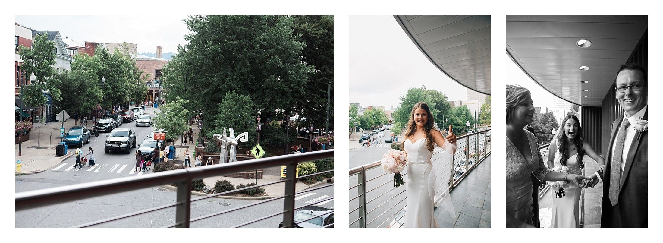 Bride laughing with her family before wedding begins.