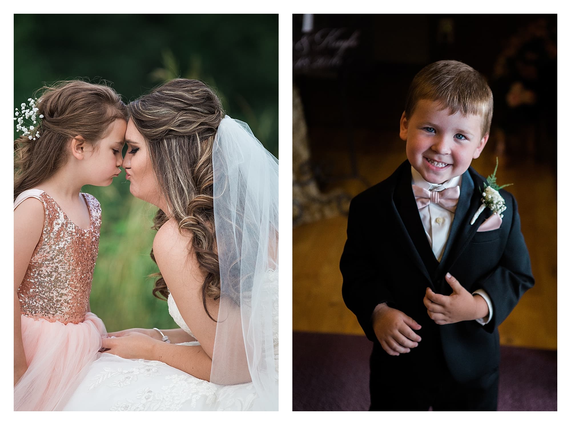 bride with flower girl and ring bearer