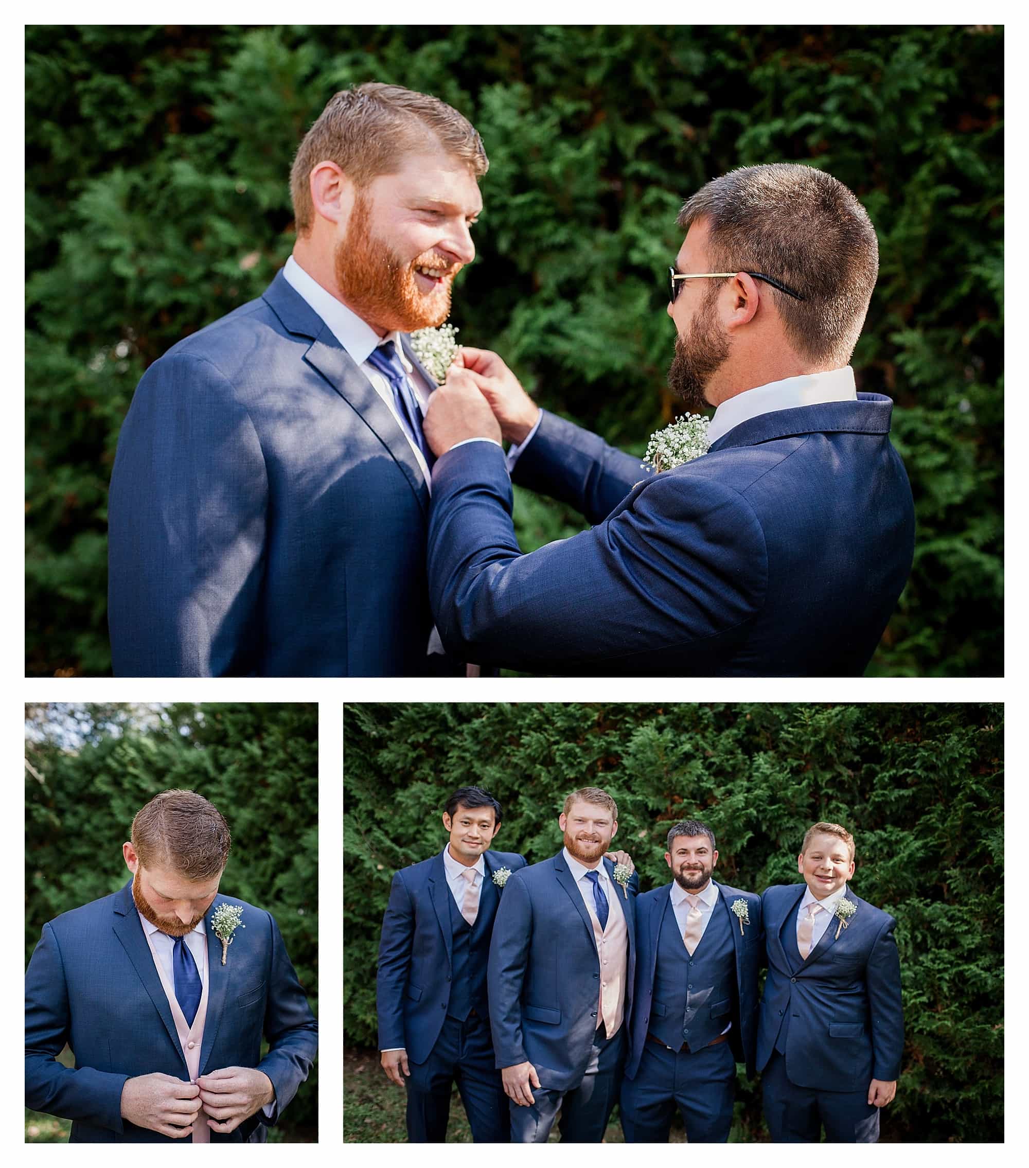 Groom and groomsmen getting ready