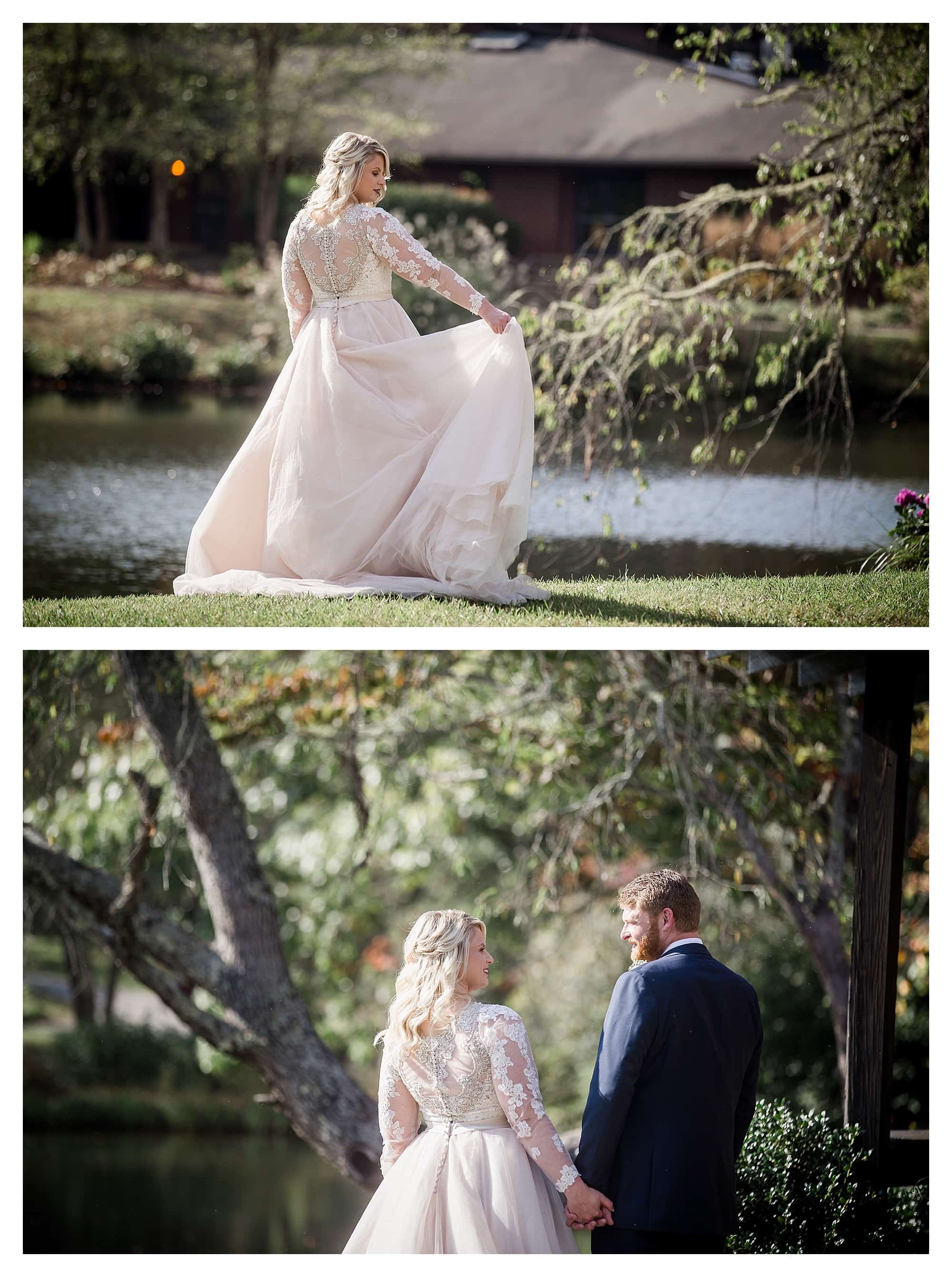 Bride and groom in beautiful light