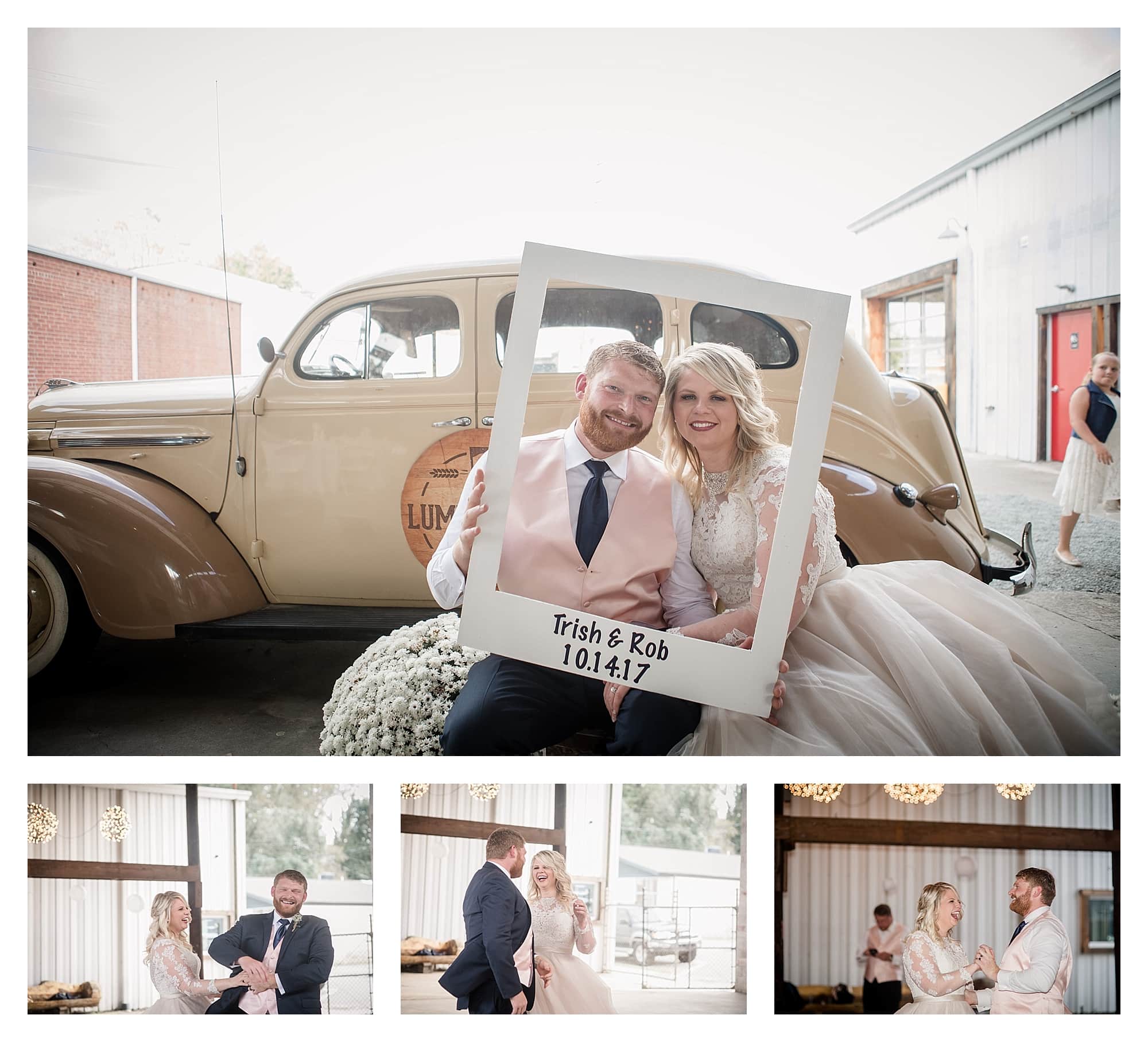 Bride and groom at reception