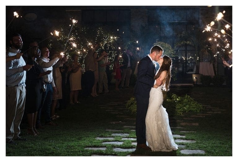 Exit at Wedding With Sparklers