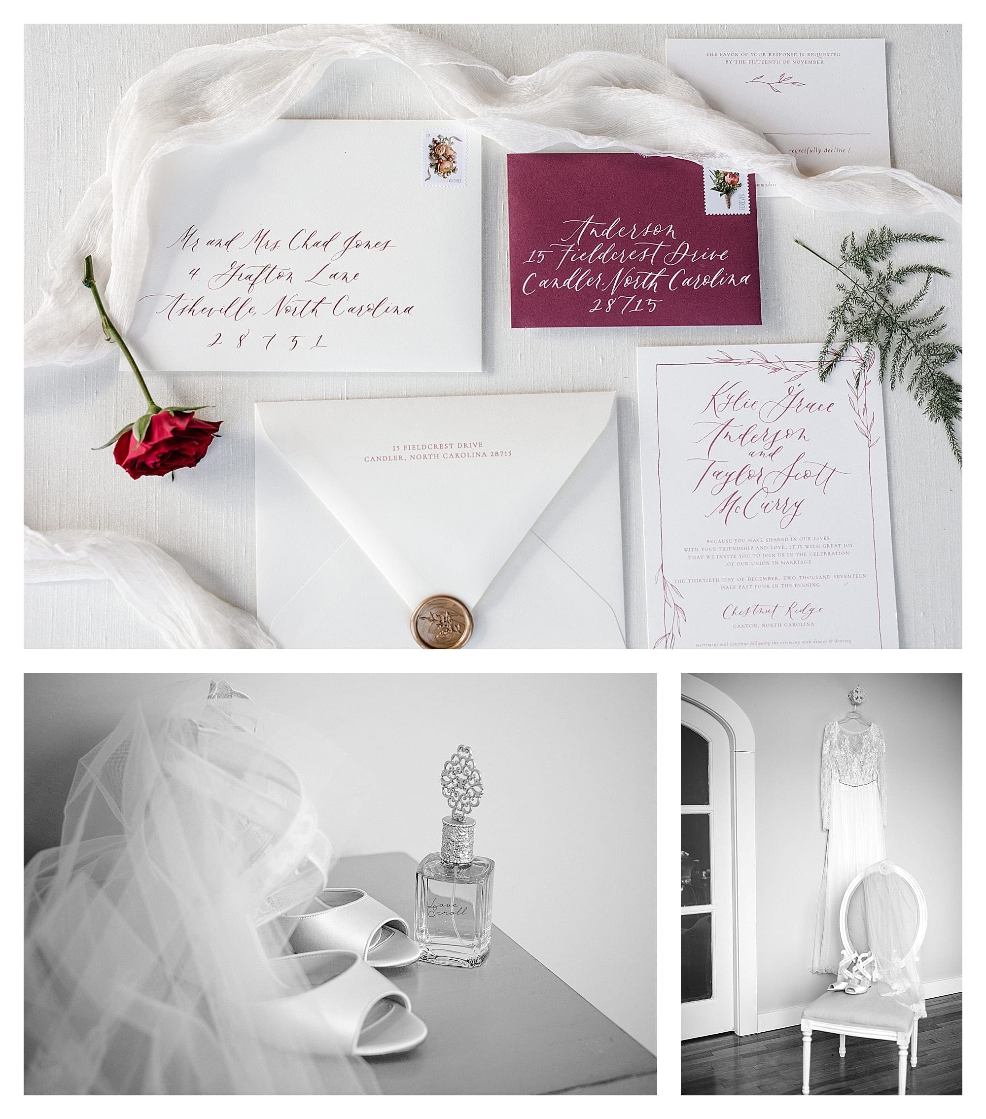 White Green and a pop of color for this winter wedding