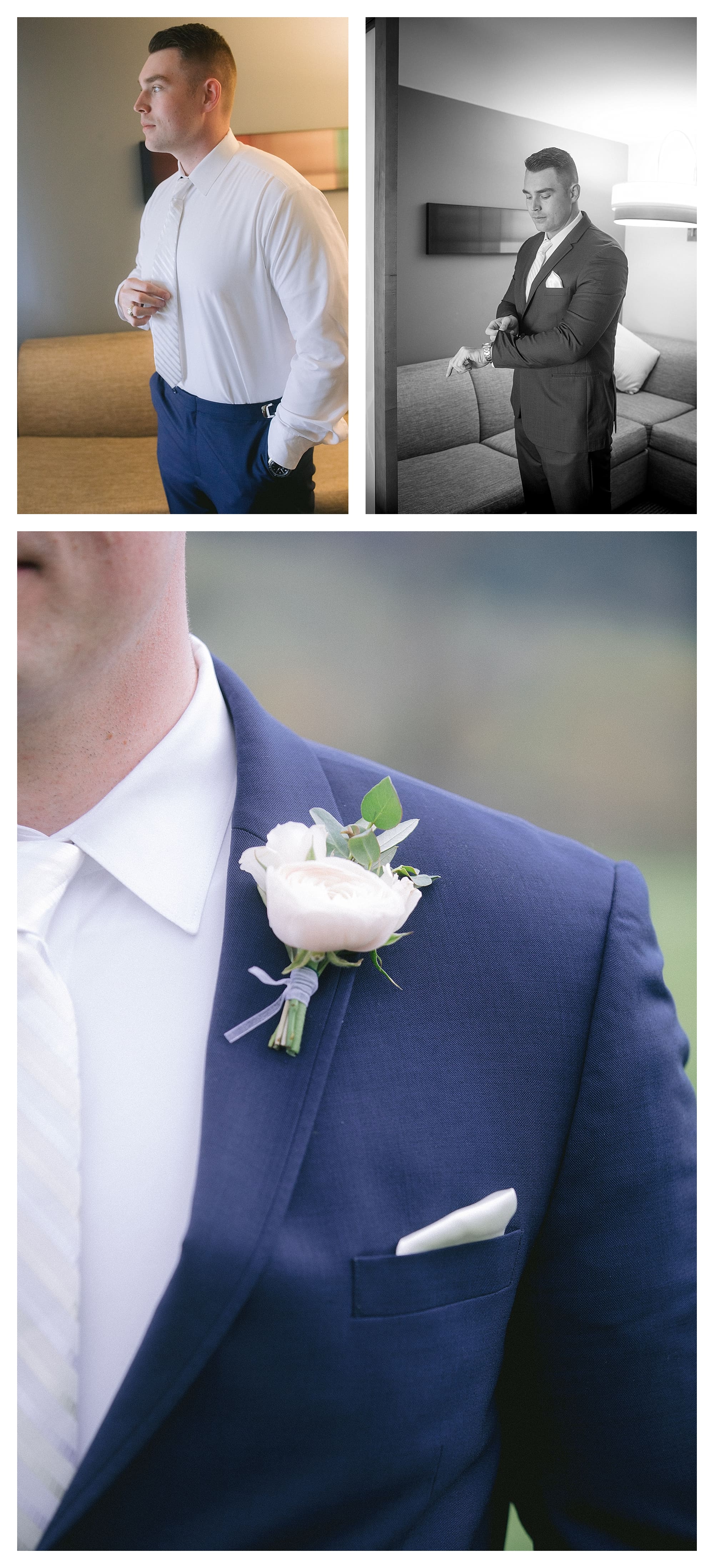 Groom getting ready for wedding