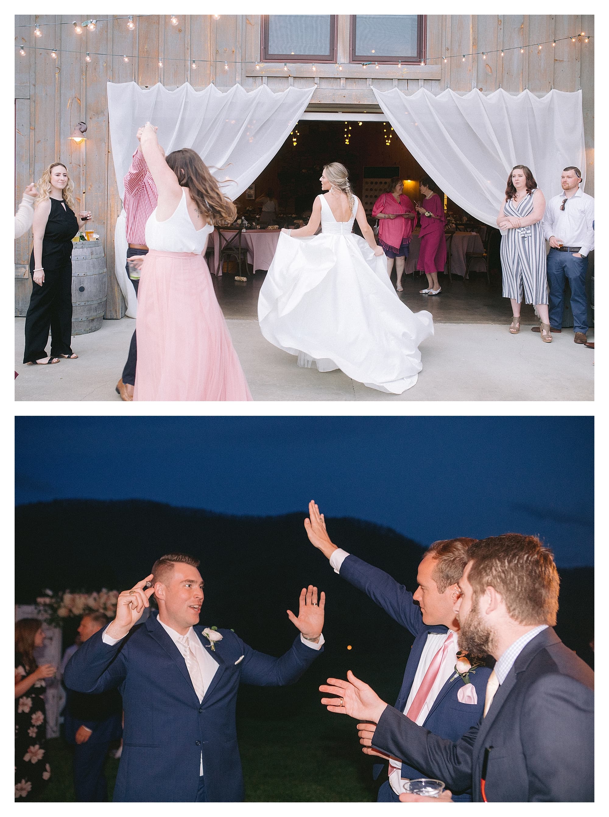 Weddinf reception dancing outdoors