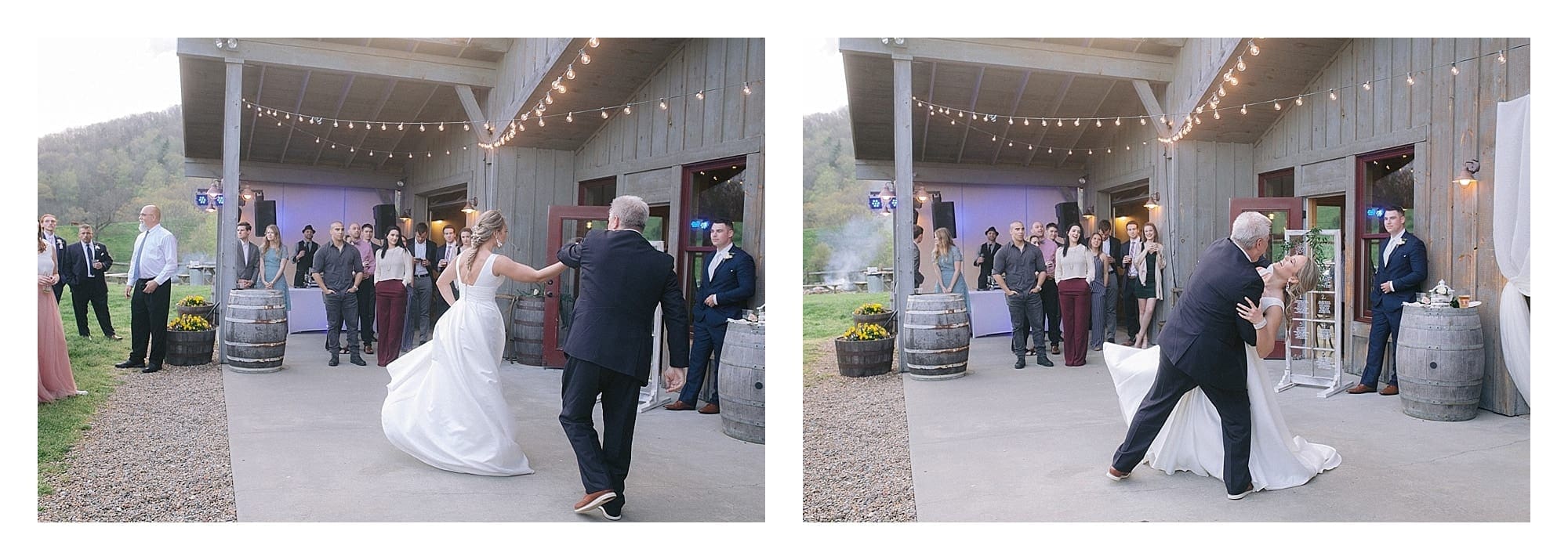 Bride and father dancing at wedding