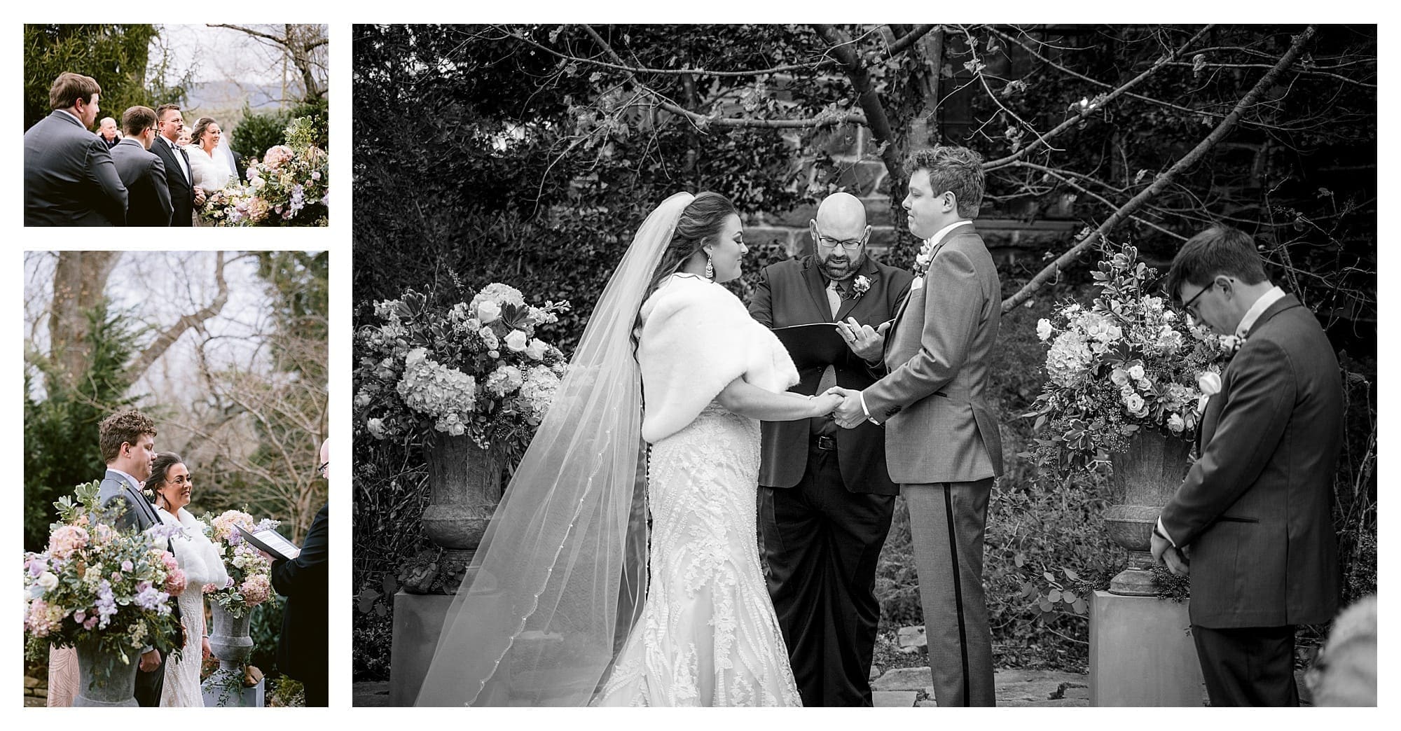 Exchanging of vows at wedding Asheville, NC.