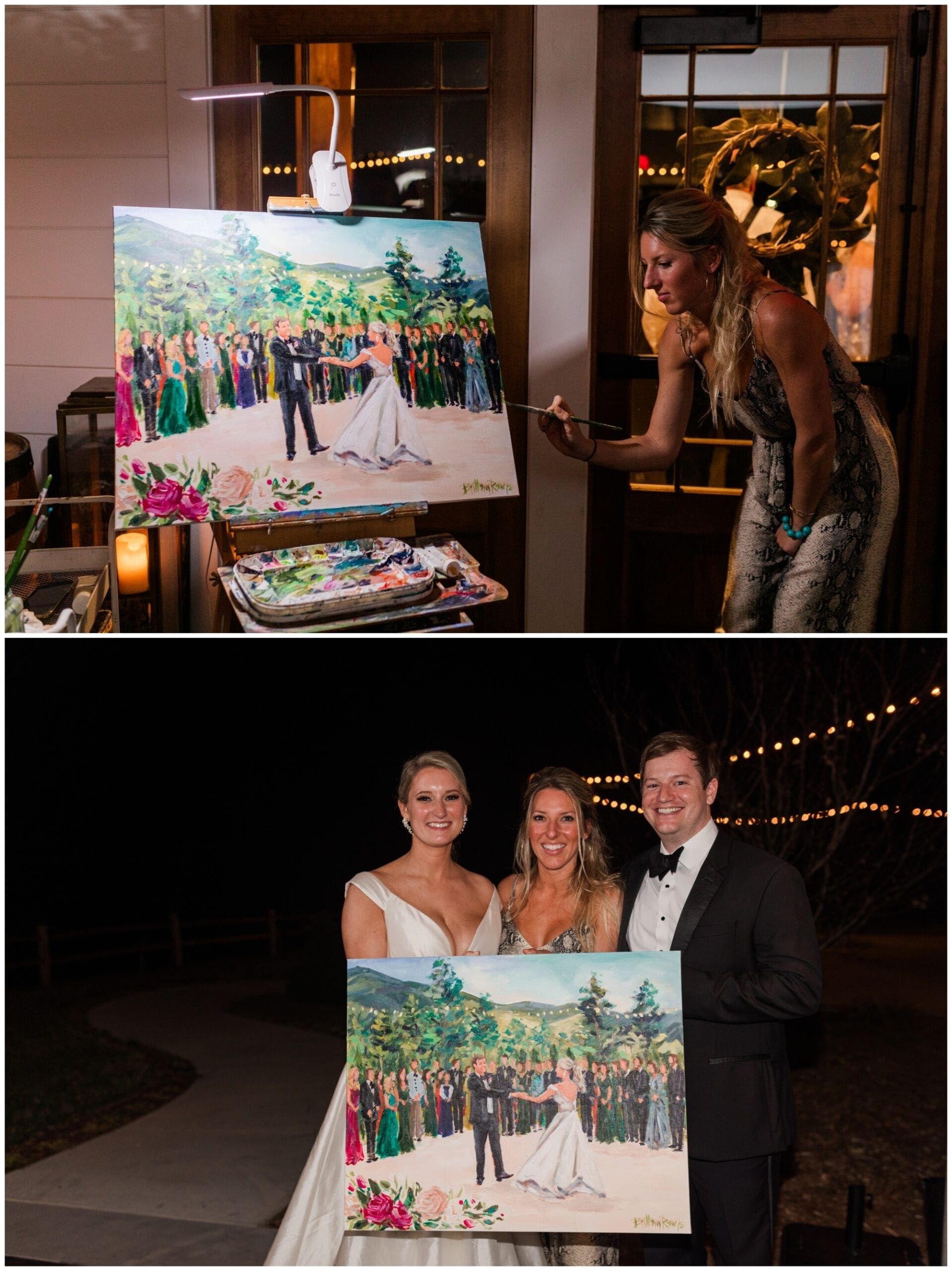 Live painting of first dance at wedding