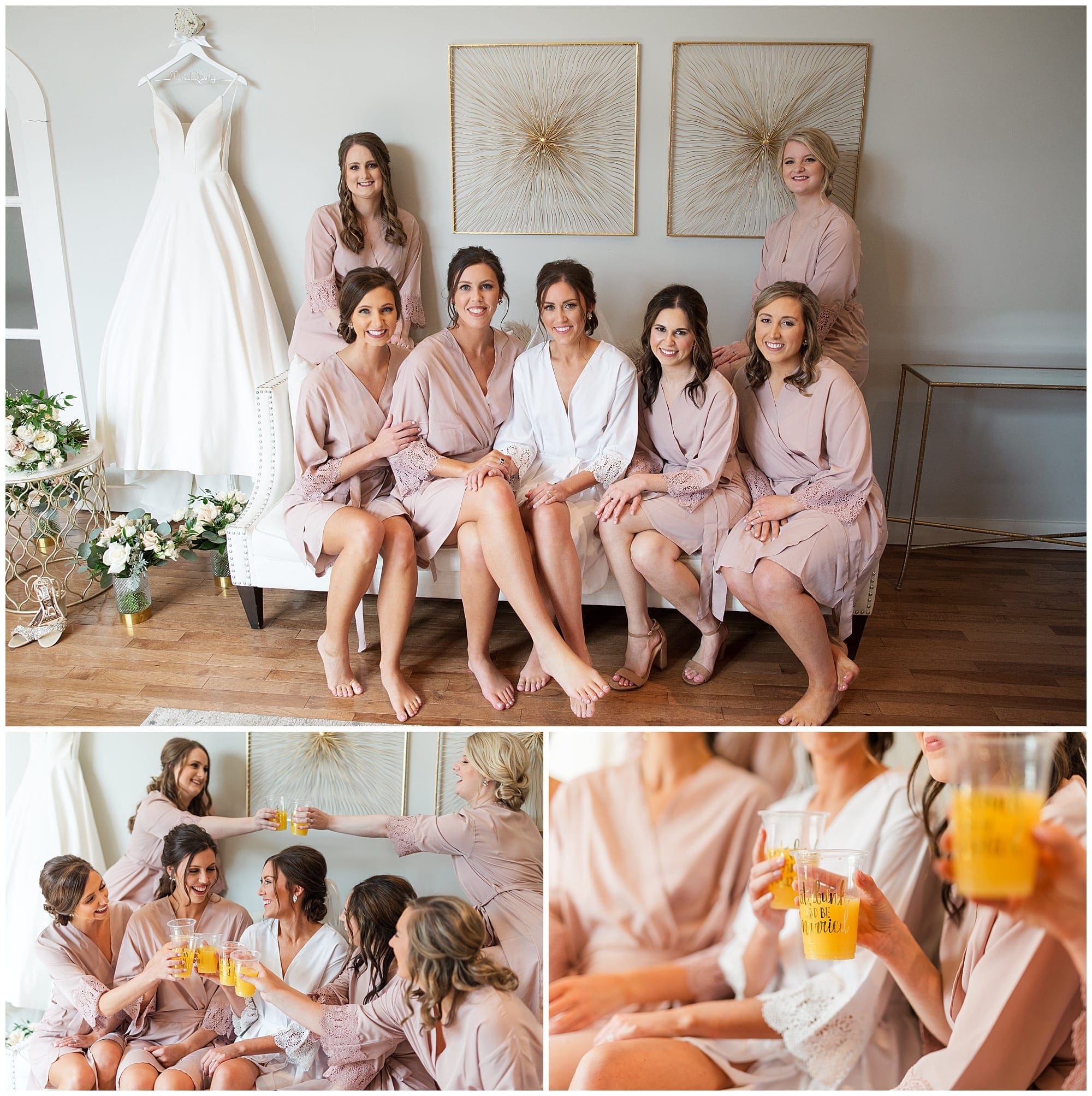 Bride and Bridesmaids in robes