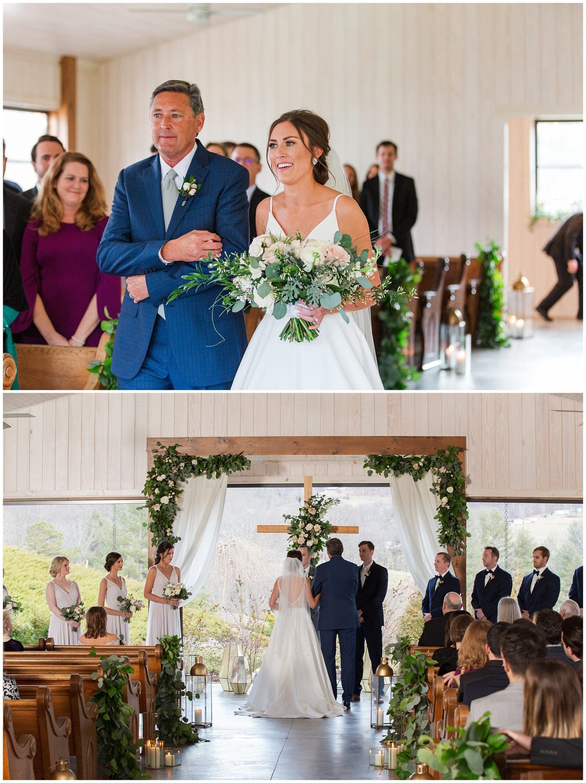 Father walks bride down the aisle- Kathy Beaver Photography