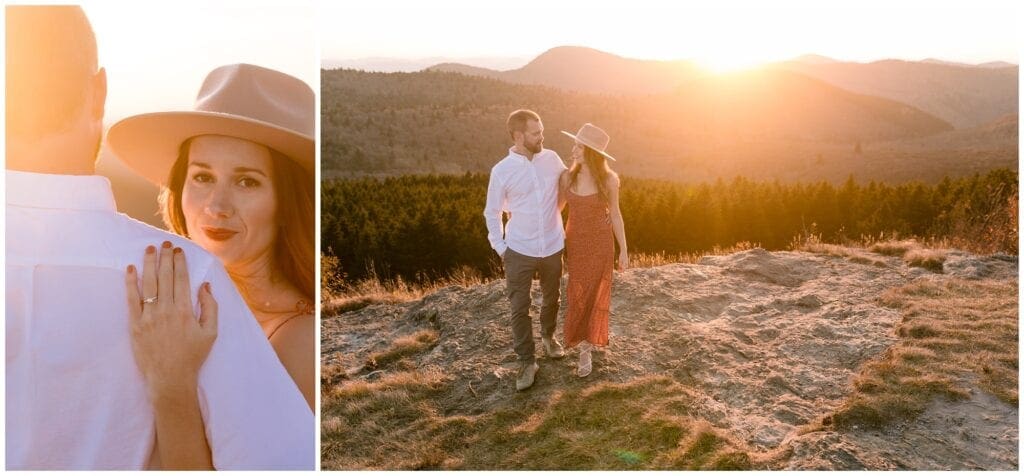 Mountain top engagement photos in Asheville, NC.