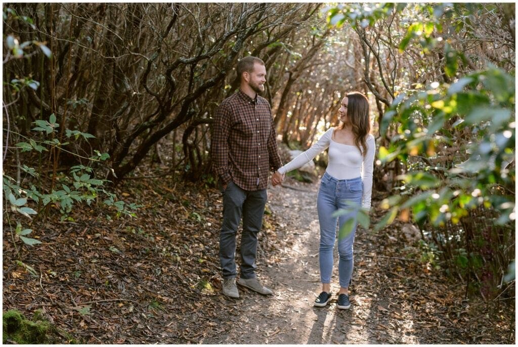 Mountain engagement photos in the Fall at Black Balsam.