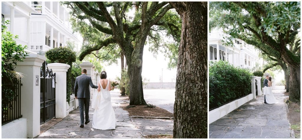 Bride and groom portraits in historic downtown Charleston  | Charleston Wedding Photographer 