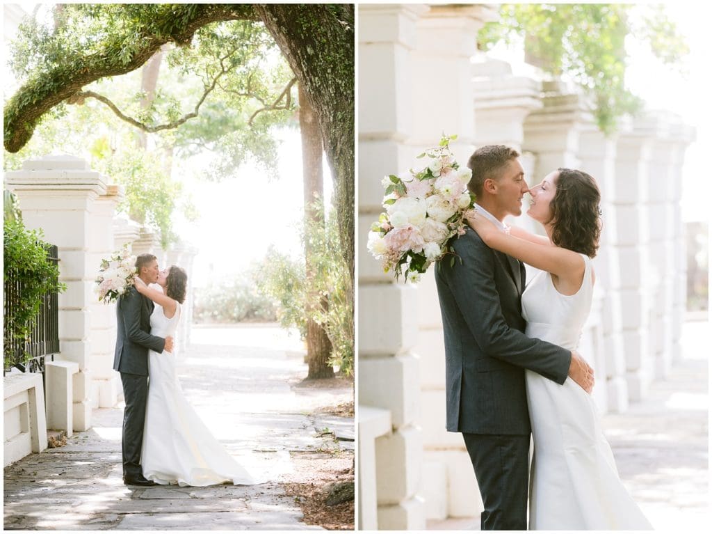 Bride and groom portraits in historic downtown Charleston  | Charleston Wedding Photographer 