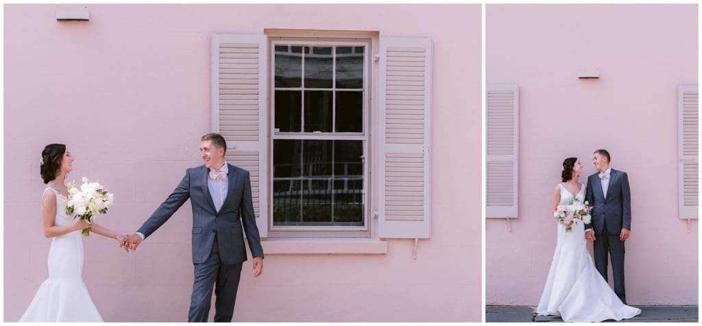 Bride and groom portraits in historic downtown Charleston  | Charleston Wedding Photographer 