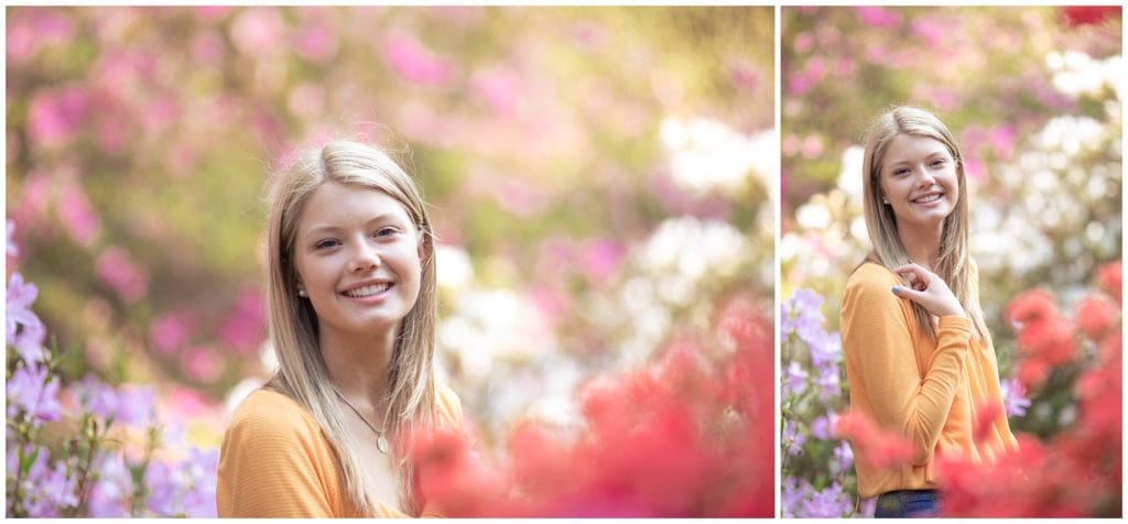 TC Roberson High Senior portraits in a garden at the Biltmore Estate |  Asheville NC Senior Photographer | Kathy Beaver Photography