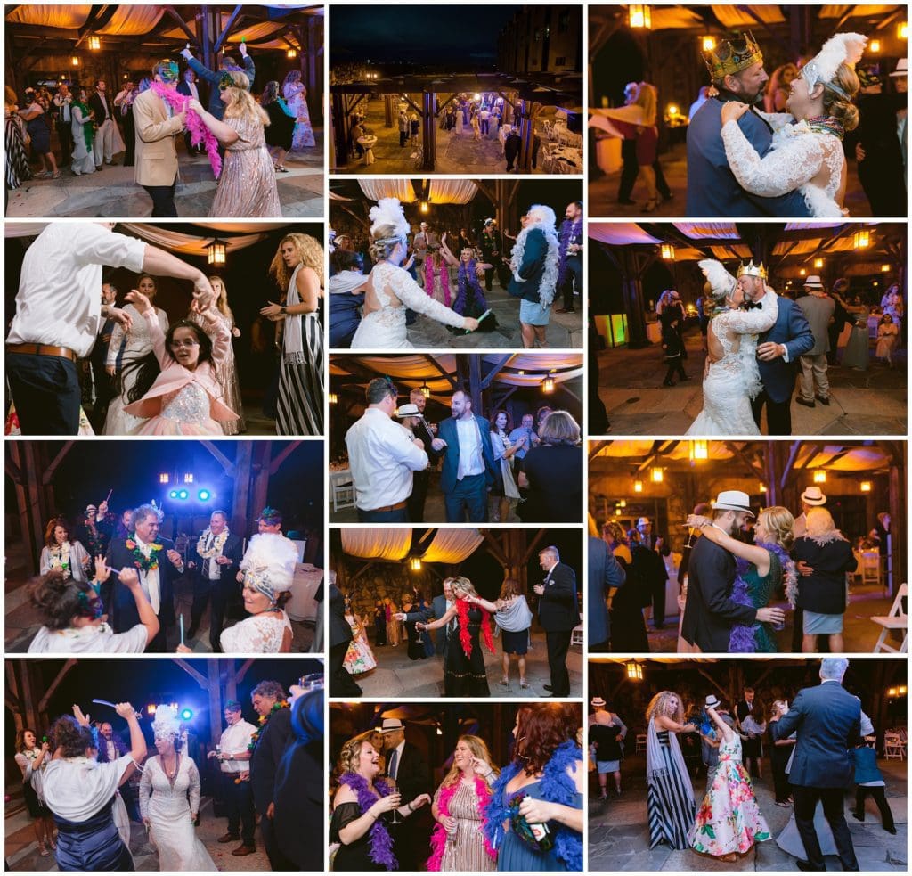 Wedding reception photos with a horo loco party.