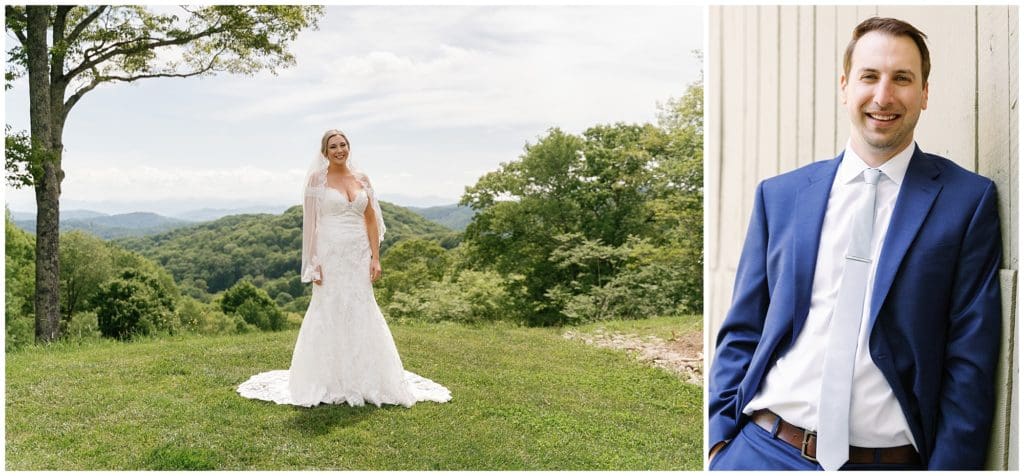 The bride and groom had portraits taken before the cermeony.