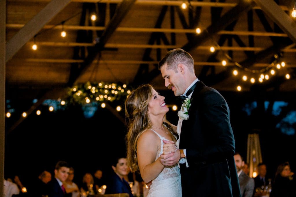 The bride and groom first dance | Kathy Beaver Photography | Asheville Wedding Photographer