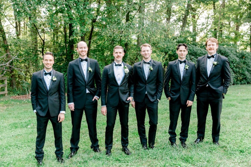 Groomsmen in tuxedos | Kathy Beaver Photography | Asheville Wedding Photographer