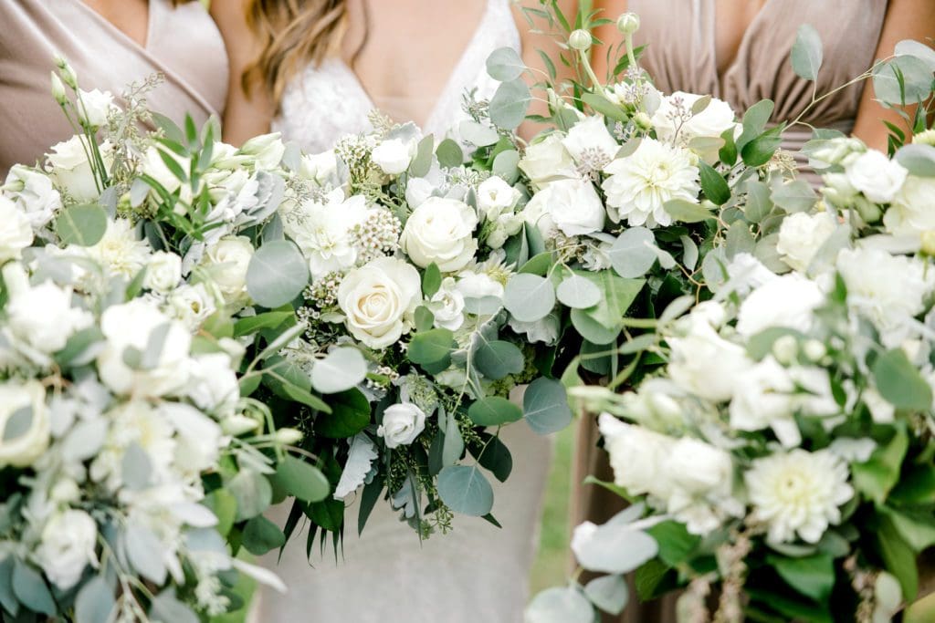 White and green bridal bouquet | Kathy Beaver Photography | Asheville Wedding Photographer