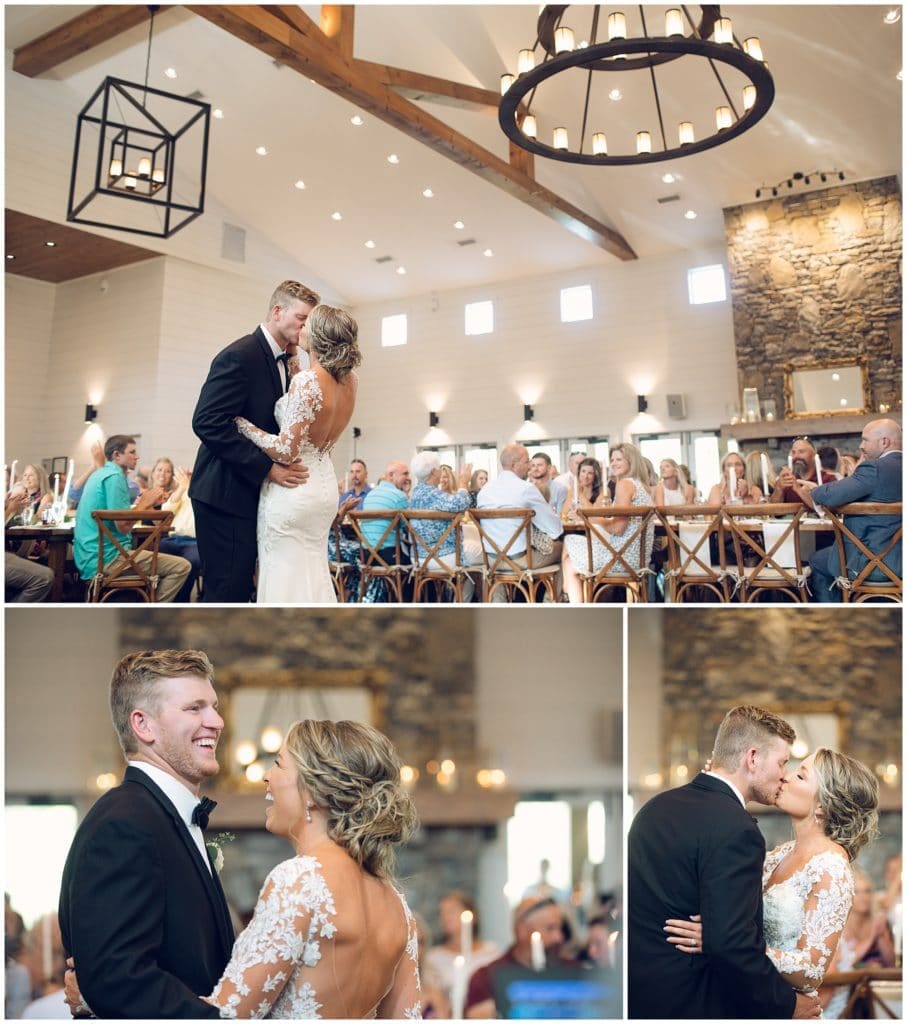 Bride and groom first dance at Chestnut Ridge  | Asheville Wedding Photographer | Kathy Beaver Photography