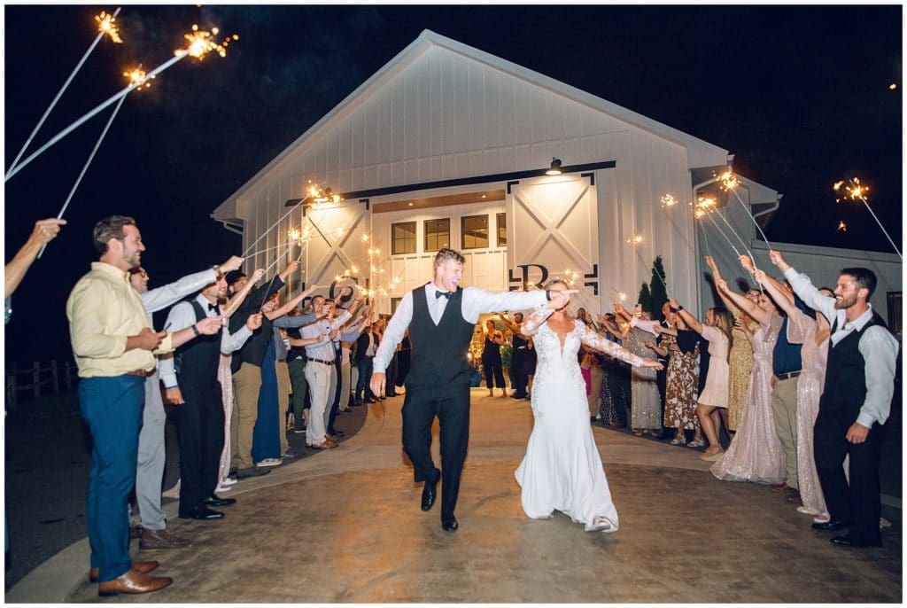 Sparkler exit at Chestnut Ridge | Asheville Wedding Photographer | Kathy Beaver Photography