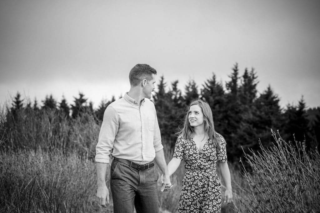 Black and white engagement session at Black Balsam in Asheville  | Asheville Engagement Photographer
