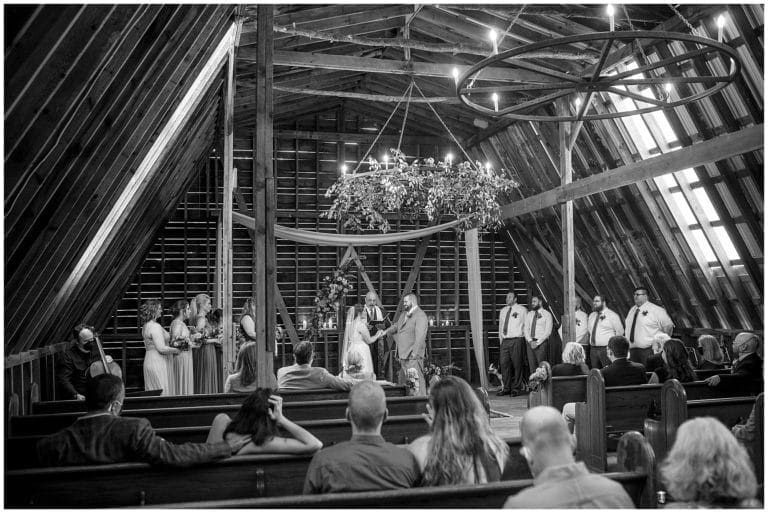 Barn wedding ceremony at Honeysuckle Hill in Asheville | Kathy Beaver Photography