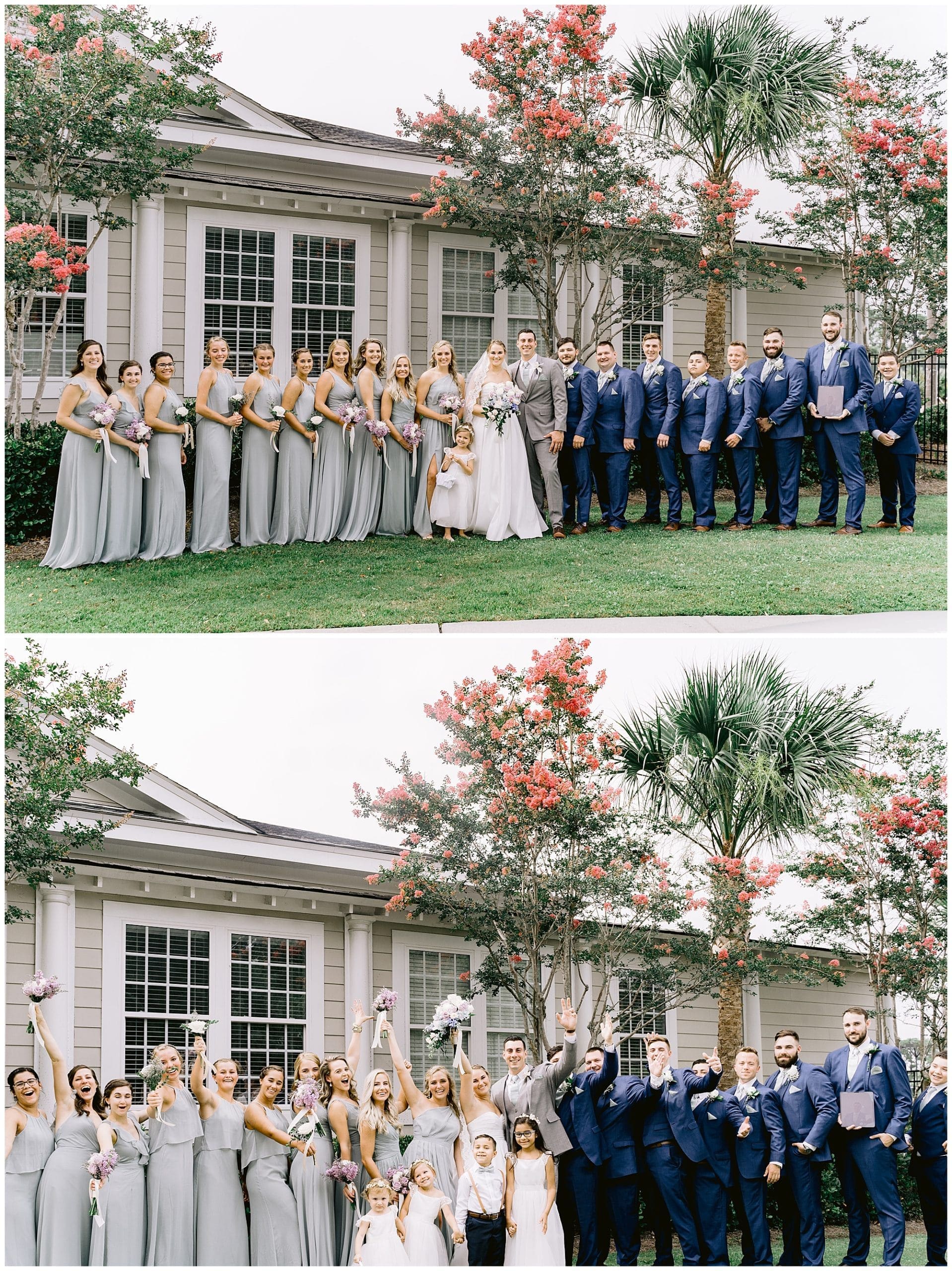 Large bridal party at Mount Pleasant Wedding.