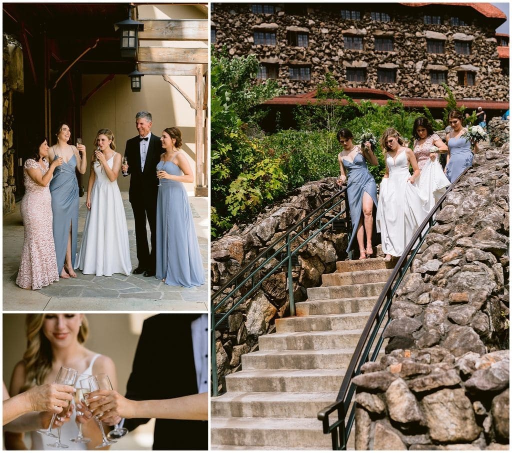 Summer pink and blue wedding at the Omni Grove Park Inn in Asheville | Kathy Beaver Photography