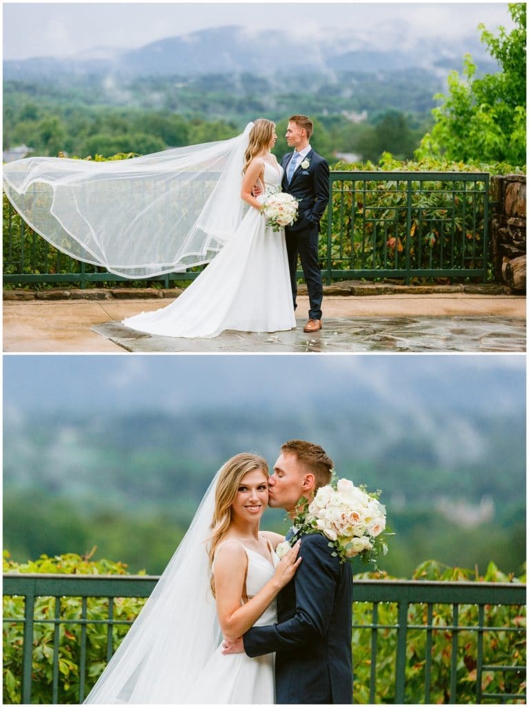 Bride and groom wedding photos at the Omni Grove Park Inn in Asheville | Kathy Beaver Photography