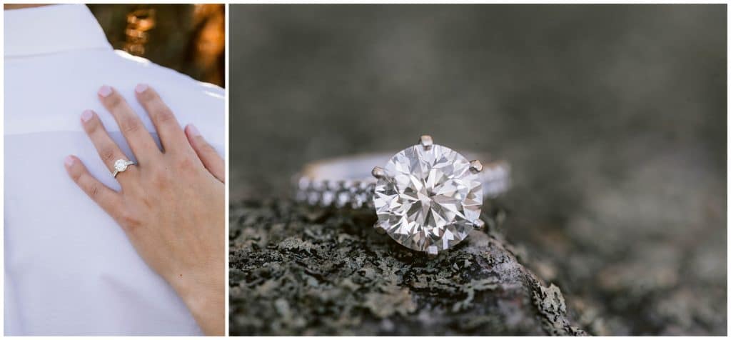 Nicole had a 6 prong diamond engagement ring that was beautiful | Asheville Engagement Photographer