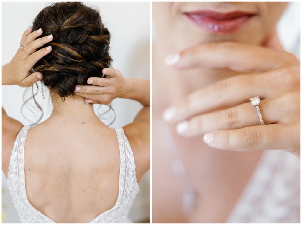 Brides hair and hands