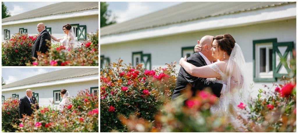 Bride shares a first look with her father