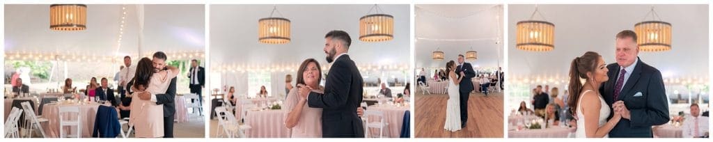 parent dances at a spring wedding at Junebug Retro Resort just outside Asheville, NC. A great location for an outdoor spring wedding.