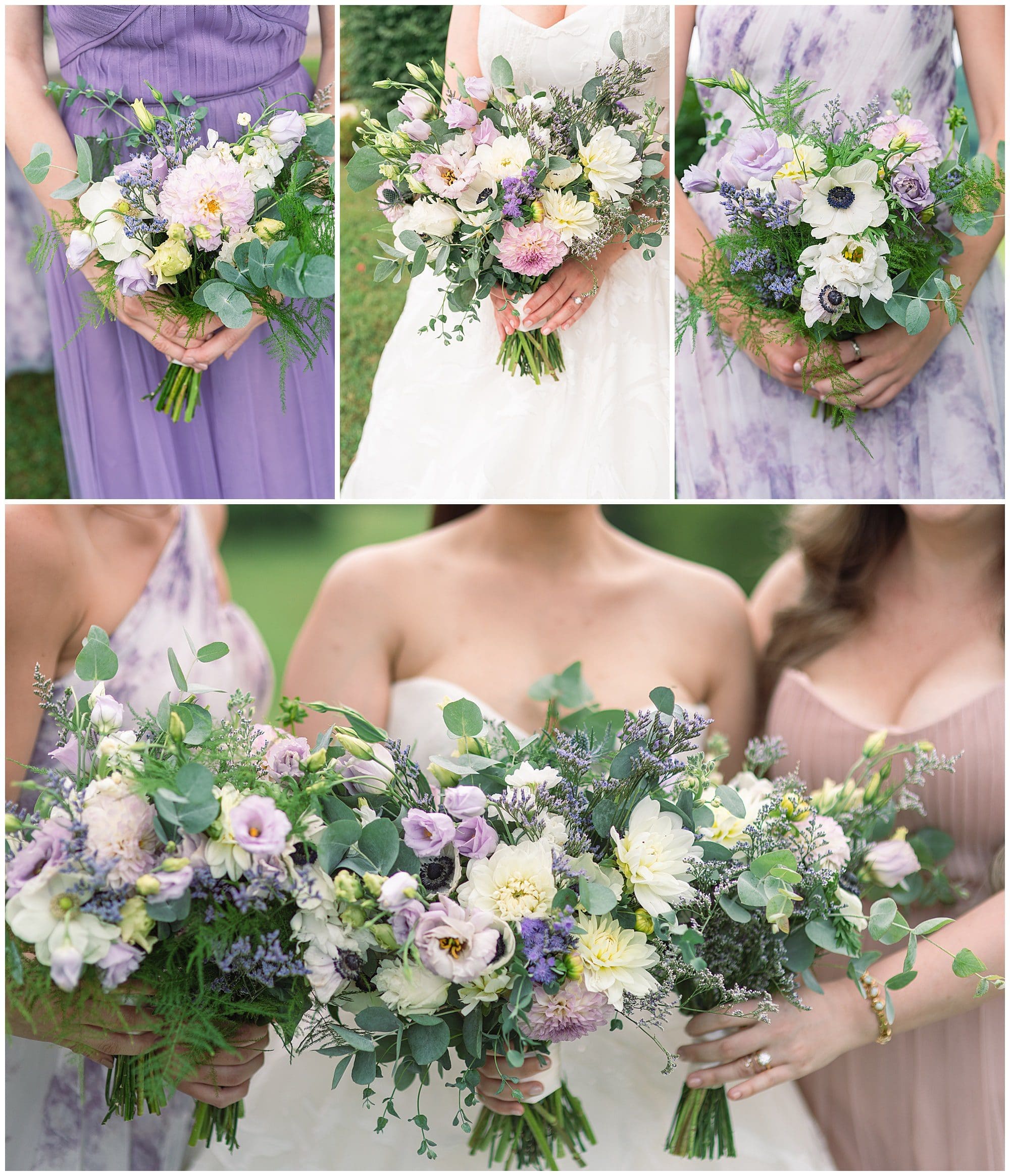 Close up photos of bride & bridesmaids bouquets