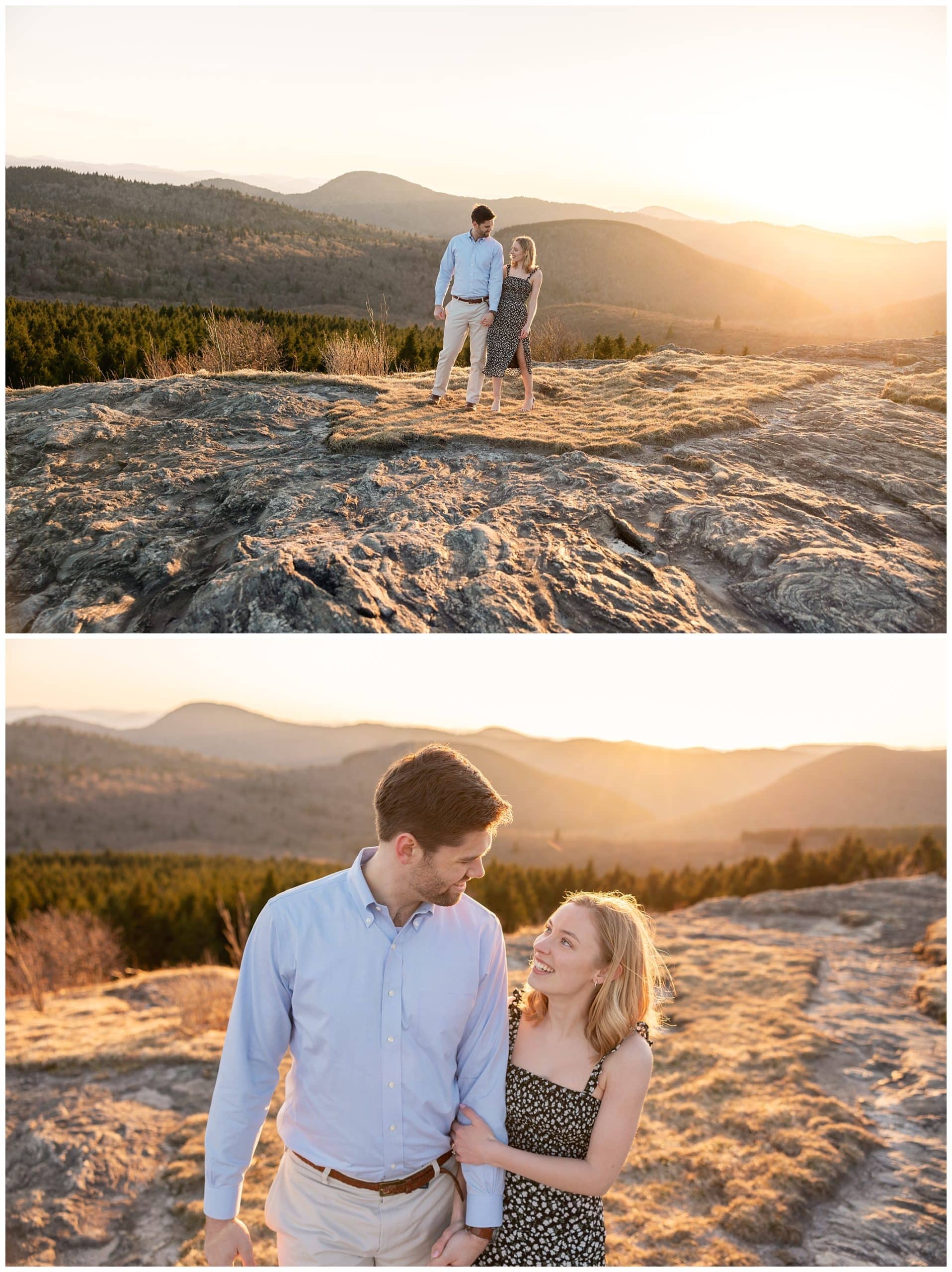 couple poses for their Black Balsam engagement photos