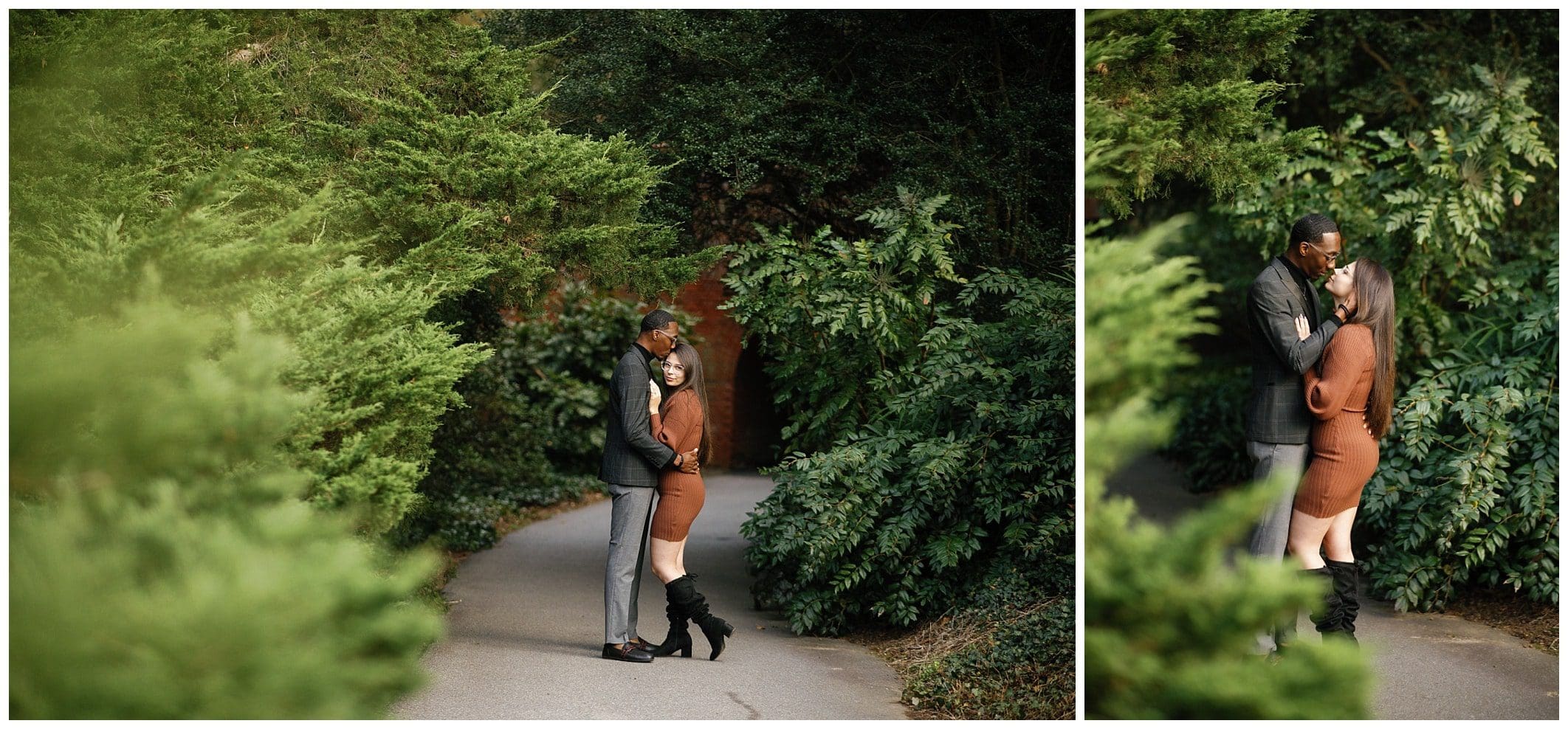 Winter engagement session in the gardens at Biltmore estate