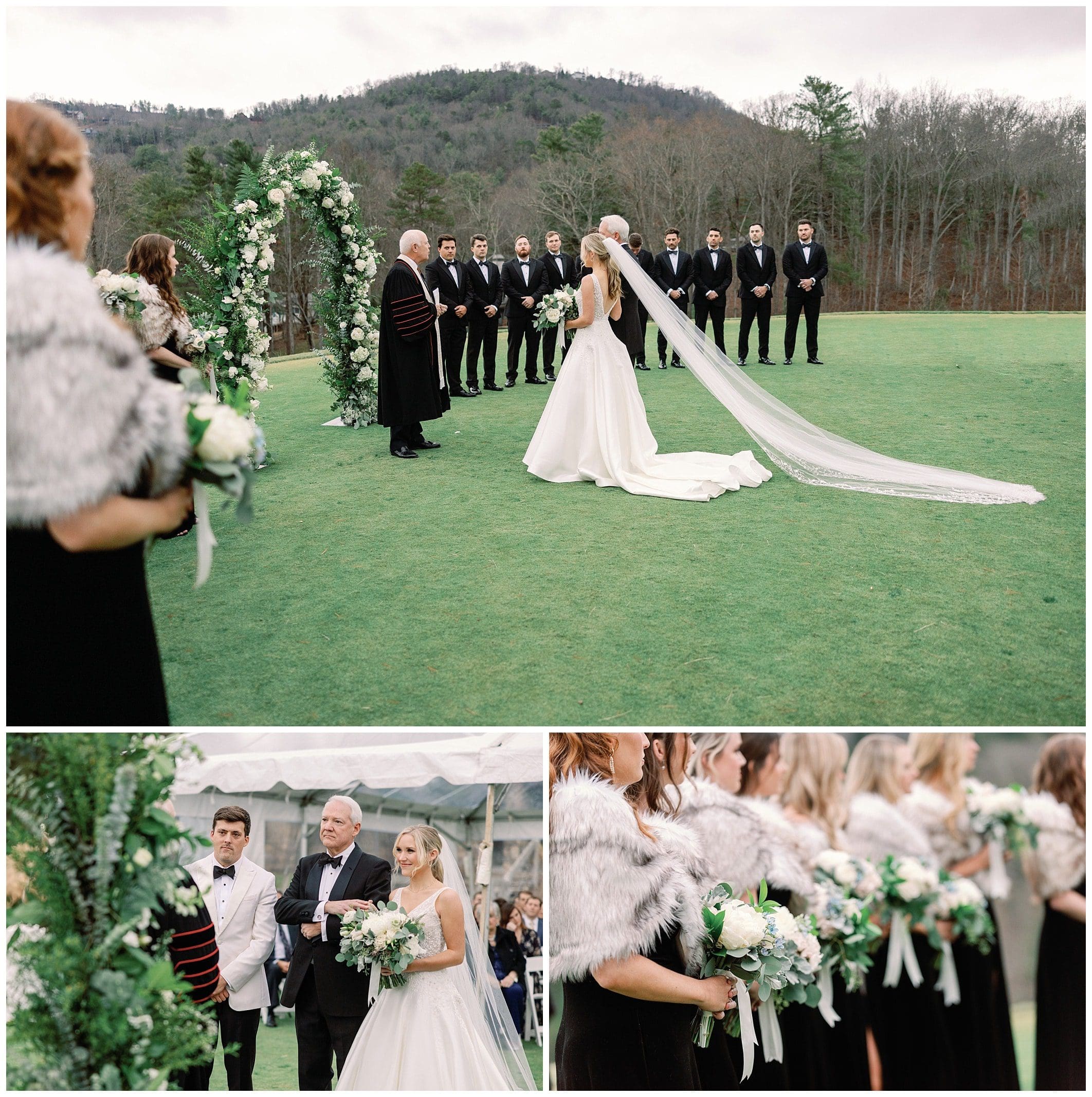 outdoor ceremony at the Asheville Country Club