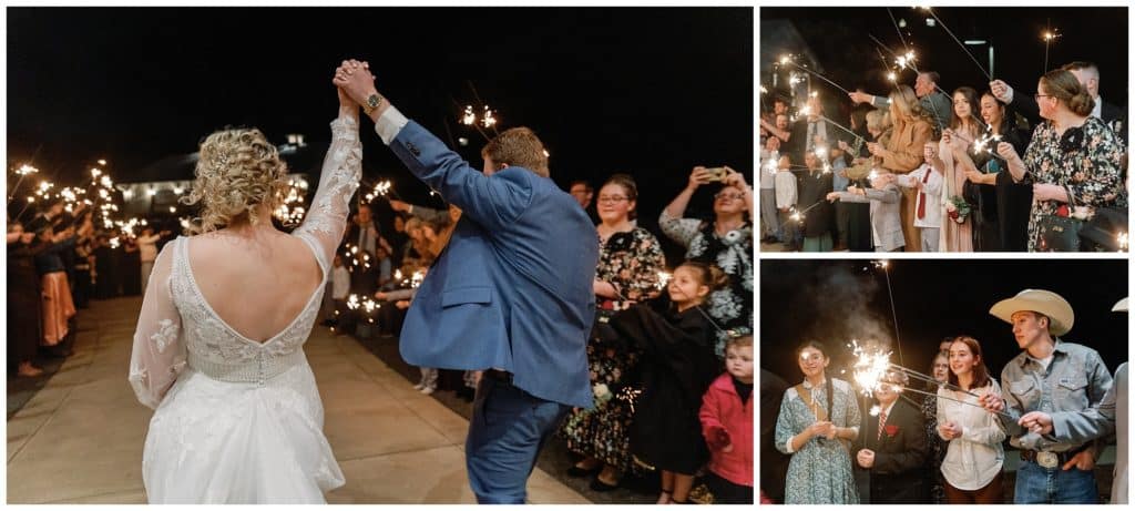bride and groom share sparkler exit for their wedding at Chestnut Ridge
