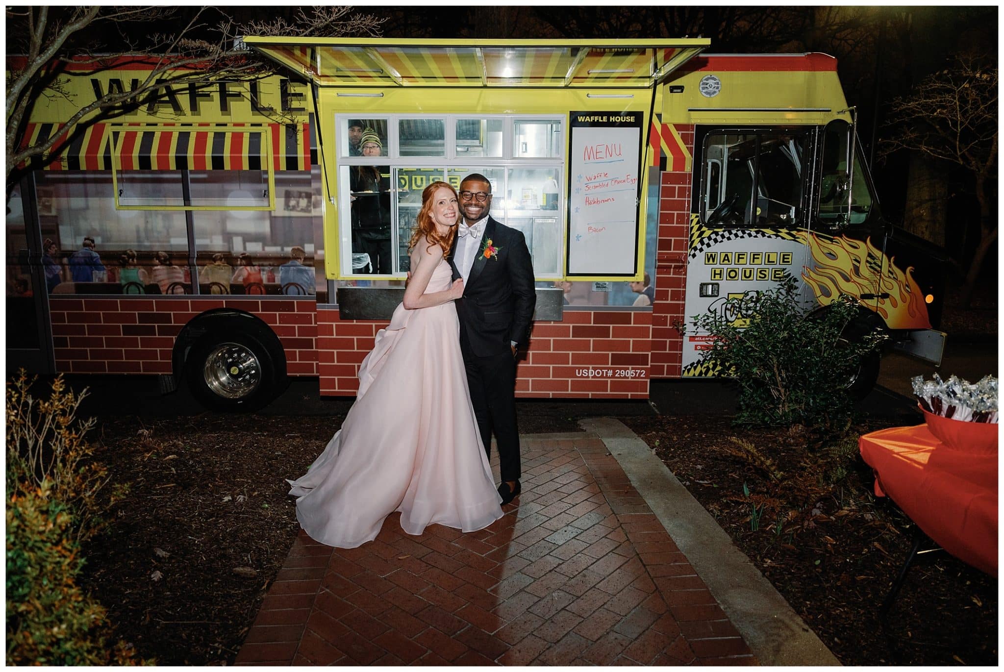 Waffle House food truck at Atlanta wedding