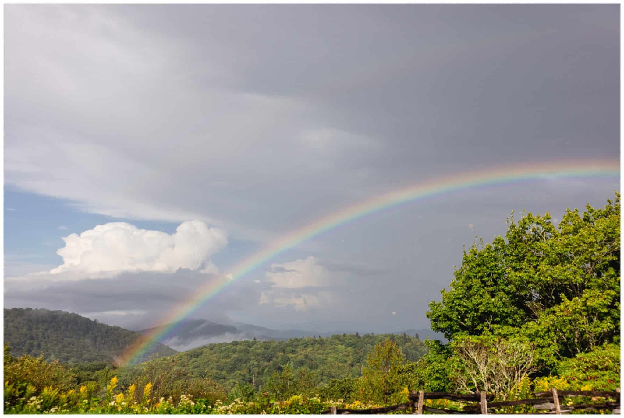 rainbow over the North Carolina mountains