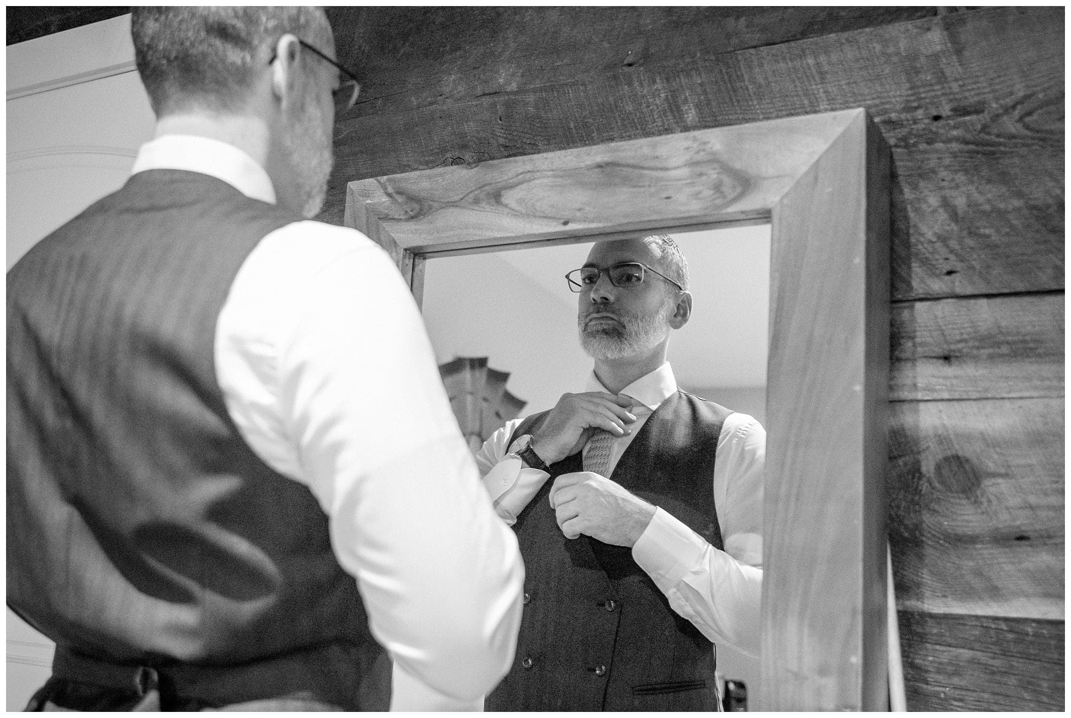 groom getting ready for Asheville wedding