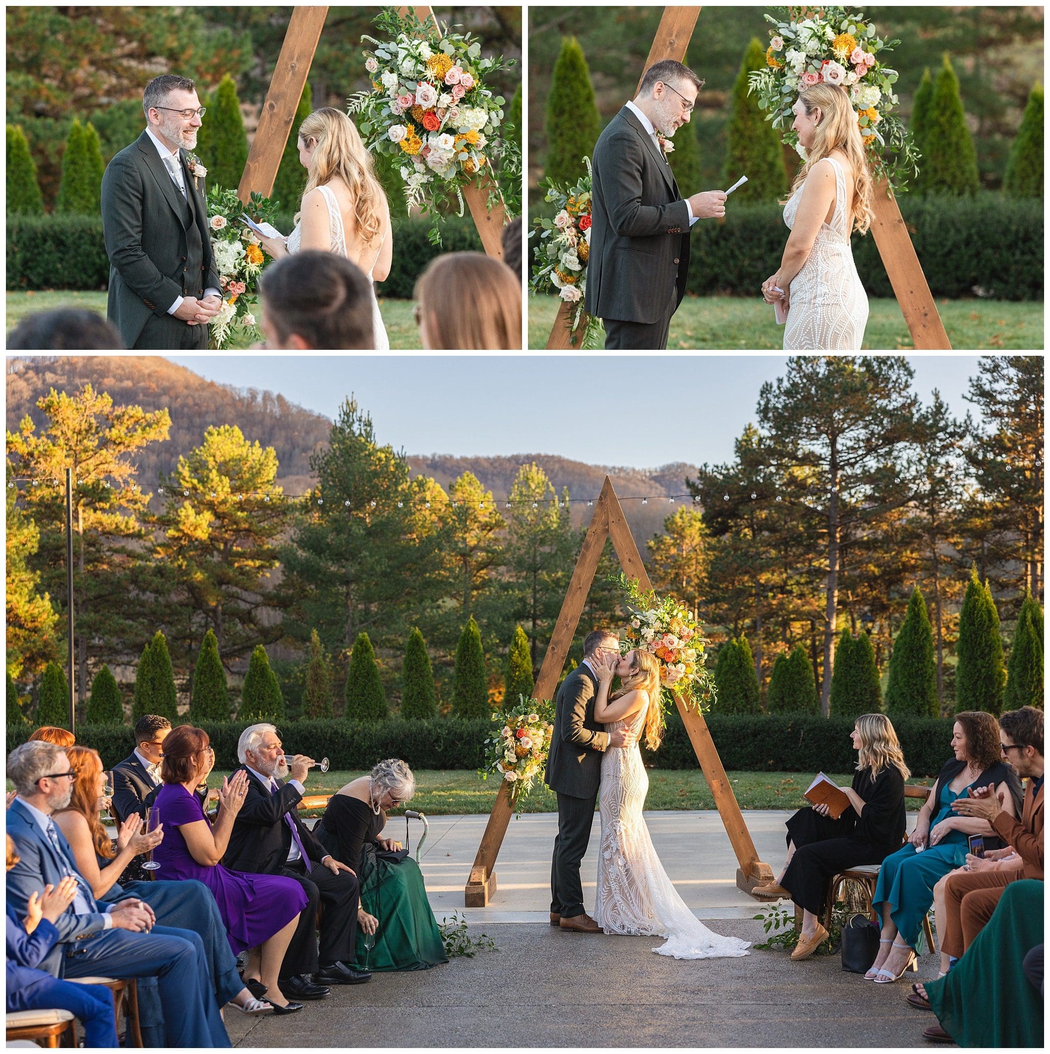 colorful fall microwedding in Asheville